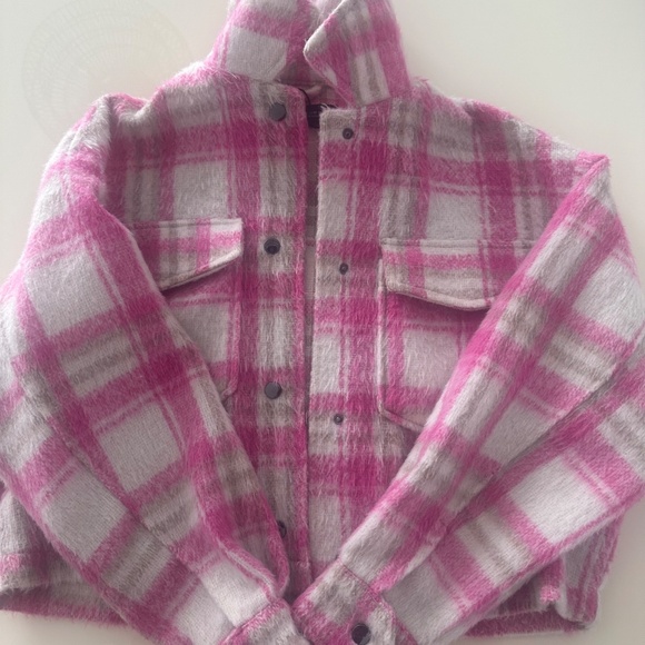 Zara cropped jacket /flannel button down - Picture 2 of 3